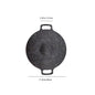 Non-Stick Roasting Korean BBQ round Pan Cast Iron Double Handled Crepe Pan round Griddle Grill Pan for BBQ Griddle with Handle