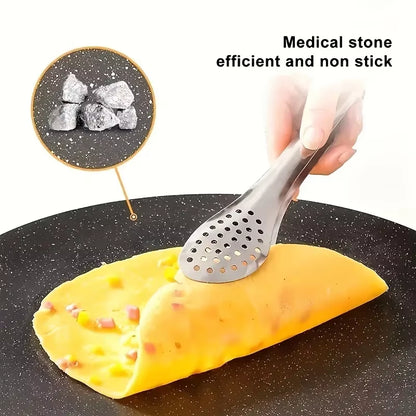 Non-Stick Roasting Korean BBQ round Pan Cast Iron Double Handled Crepe Pan round Griddle Grill Pan for BBQ Griddle with Handle