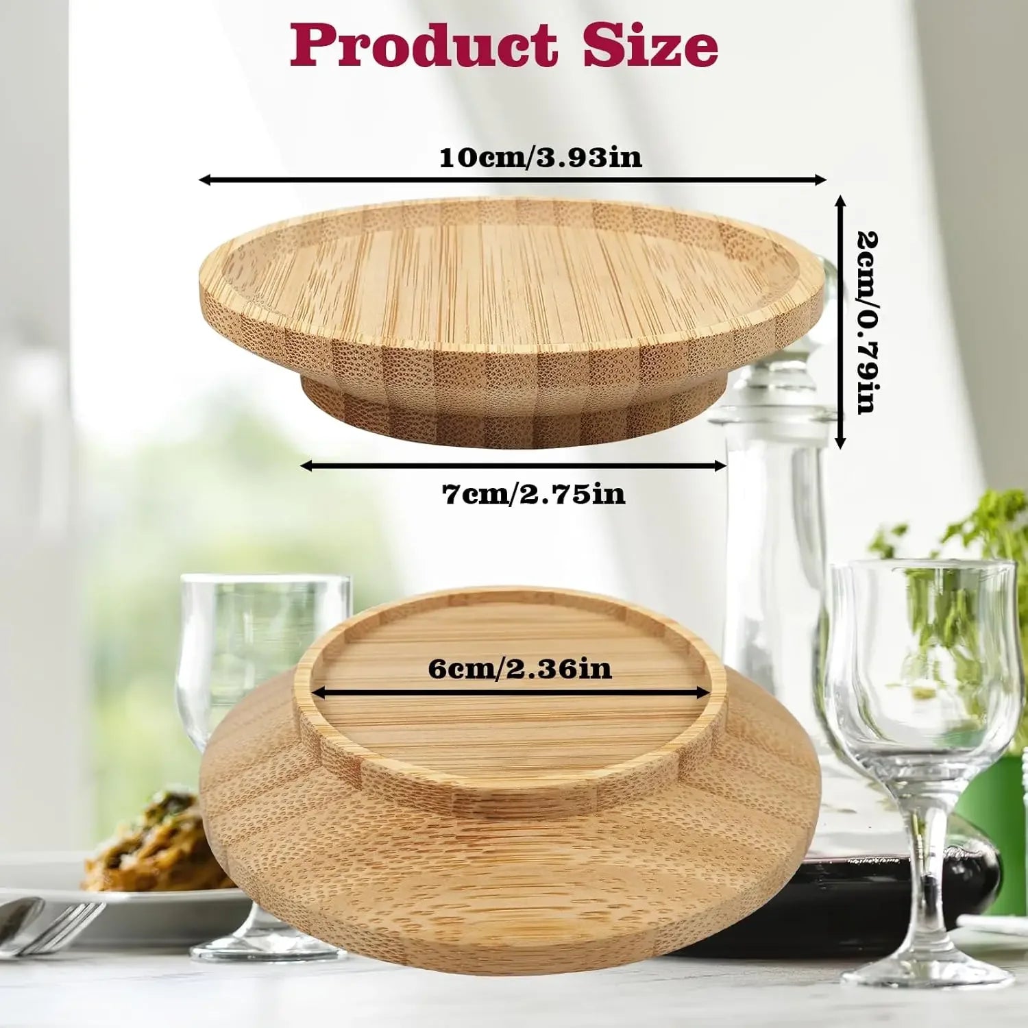 1-4Pcs Wine Glass Charcuterie Topper, Bamboo Wine Glass Covers for Appetizers Wine Glass Topper Coasters Plate for Bars Party