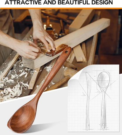 Cooking Wooden Spoons, Heat-Resistant Wooden Cooking Utensils, Used for Non Stick Cookware Cooking Gifts