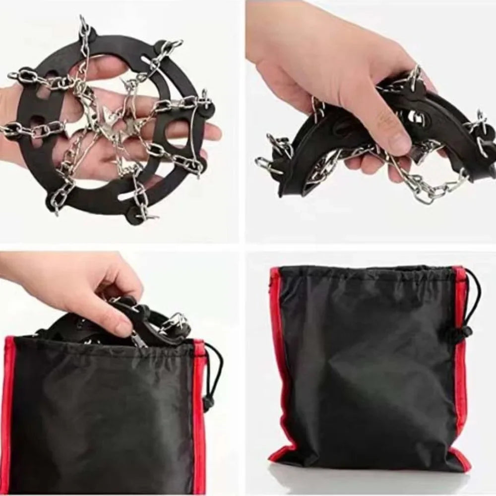 Outdoor Winter Hiking Crampons with Anti-Slip Ice Grippers for Boots