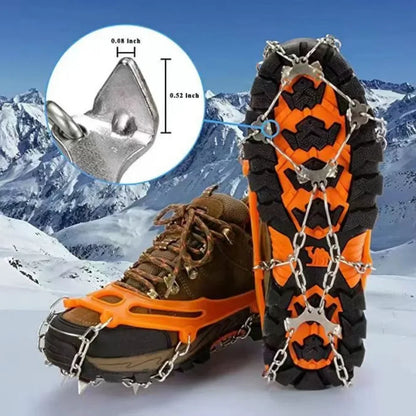 Outdoor Winter Hiking Crampons with Anti-Slip Ice Grippers for Boots
