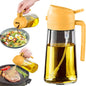 16Oz/470Ml Glass Oil Dispenser with Automatic Flip Lid 2In1 Kitchen Bottle,Cooking Sprayer,Leak-Proof Design,Oil Spray Bottle